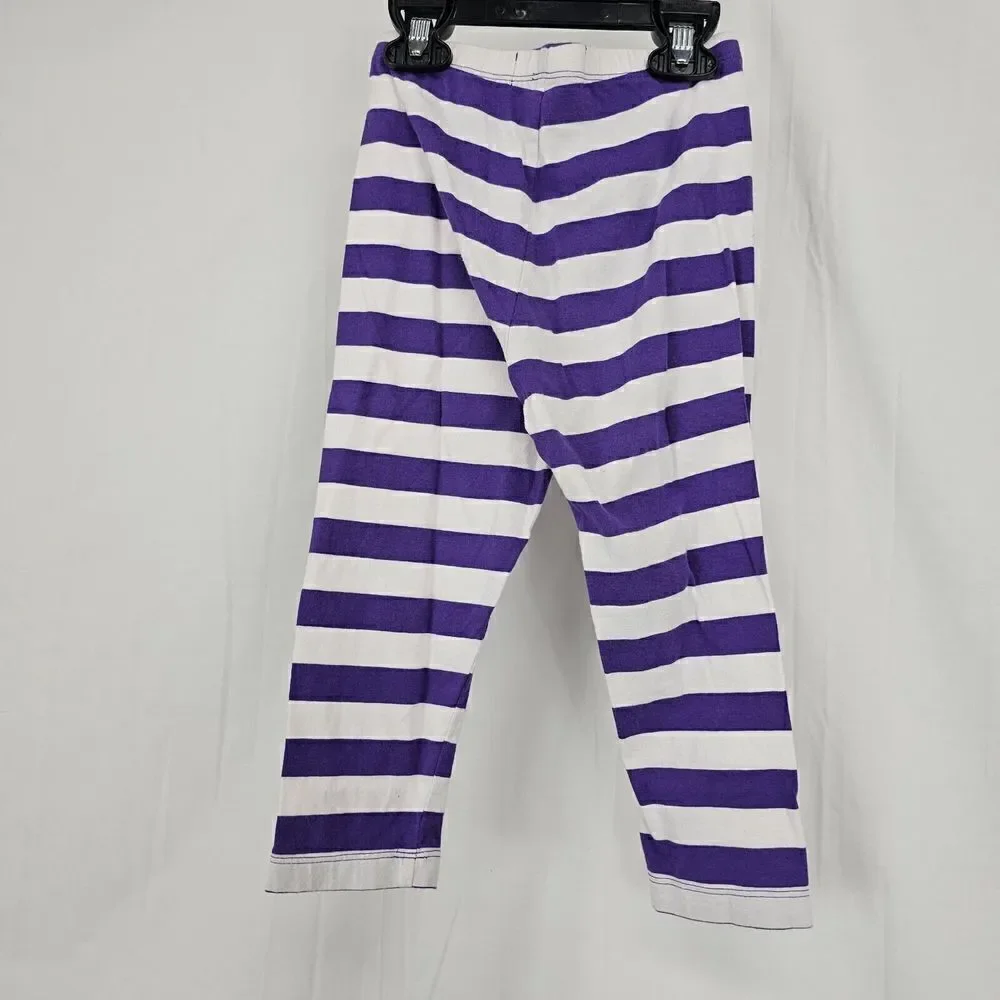 Ruffle Girl Purple White Striped Pants Girls Size 7 Solid Tank Summer Cute